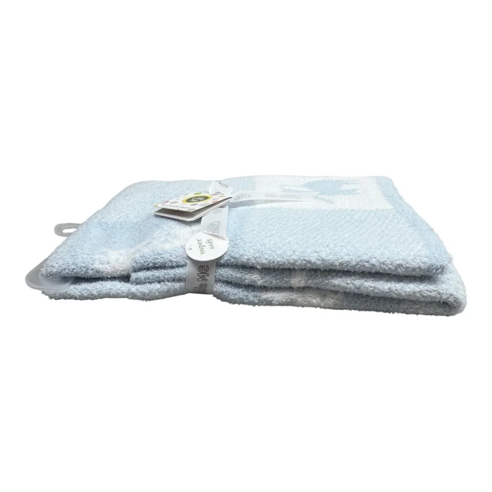 Little Me Luxe Chenille Safari Baby Blanket Giraffe Zebra Elephant Lion NWT Blue